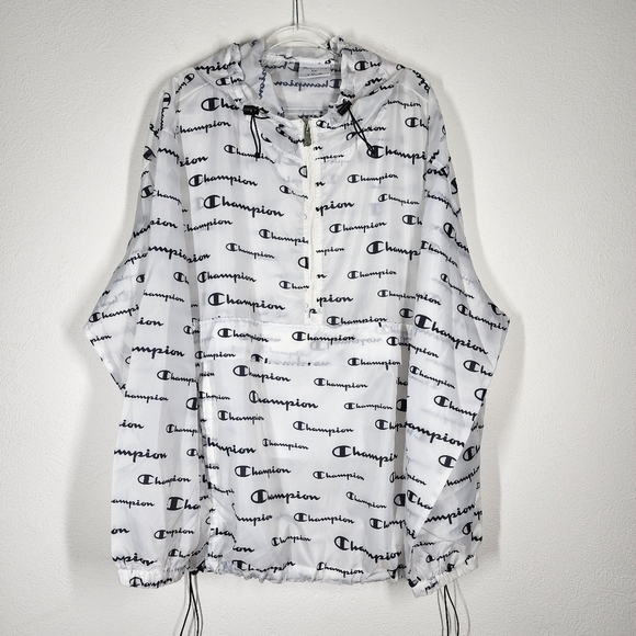 CHAMPION ALL-OVER PRINT HOODED WINDBREAKER JACKET - Picture 3 of 11